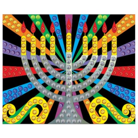 SILVER MENORAH JEWEL ART POSTER