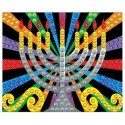 SILVER MENORAH JEWEL ART POSTER